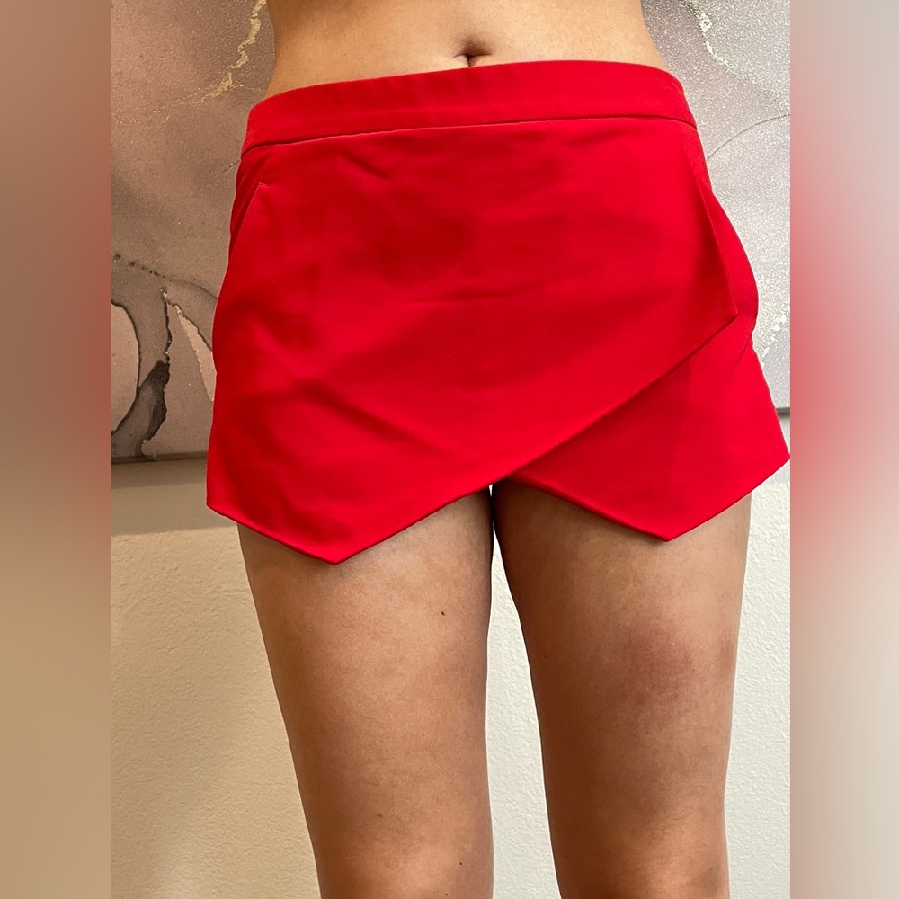 Red mini skirt